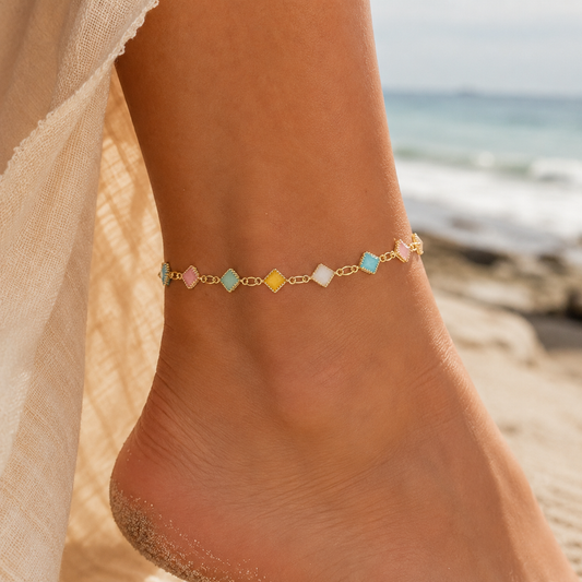Geometric Pastel Anklet by STACKED OC