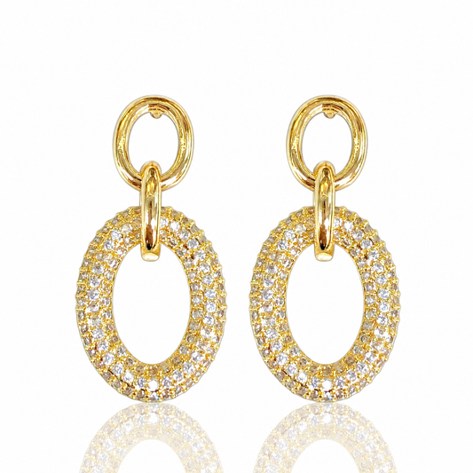 Oval Pave Drop Earrings by STACKED OC