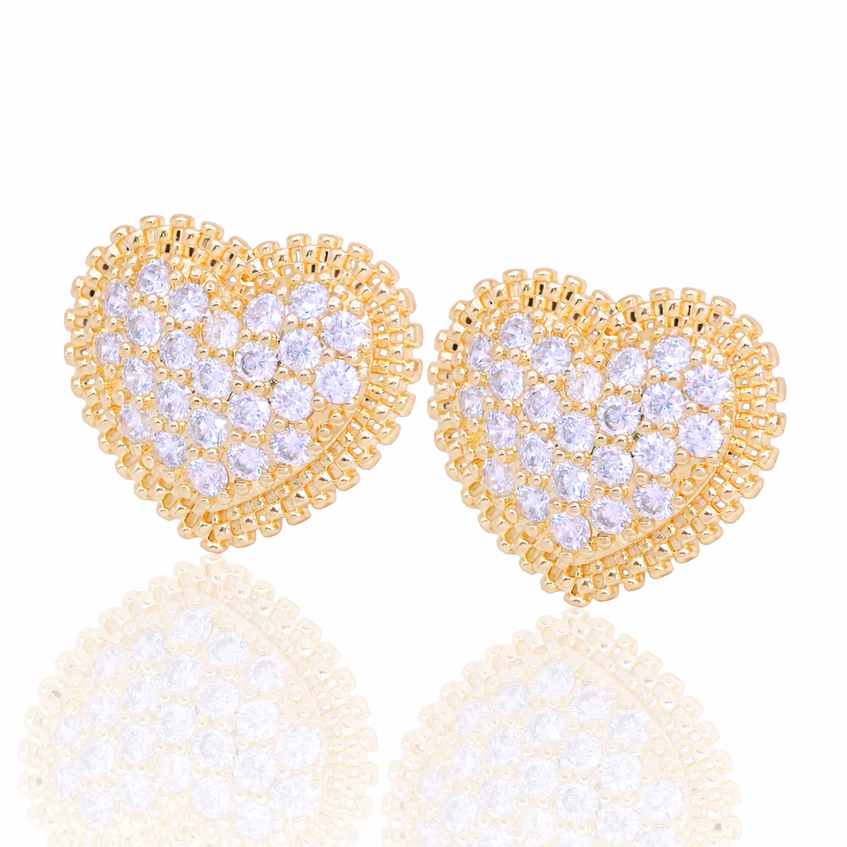 Pave Heart Statement Studs by STACKED OC
