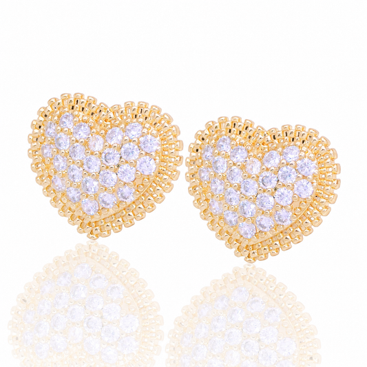 Pave Heart Statement Studs by STACKED OC